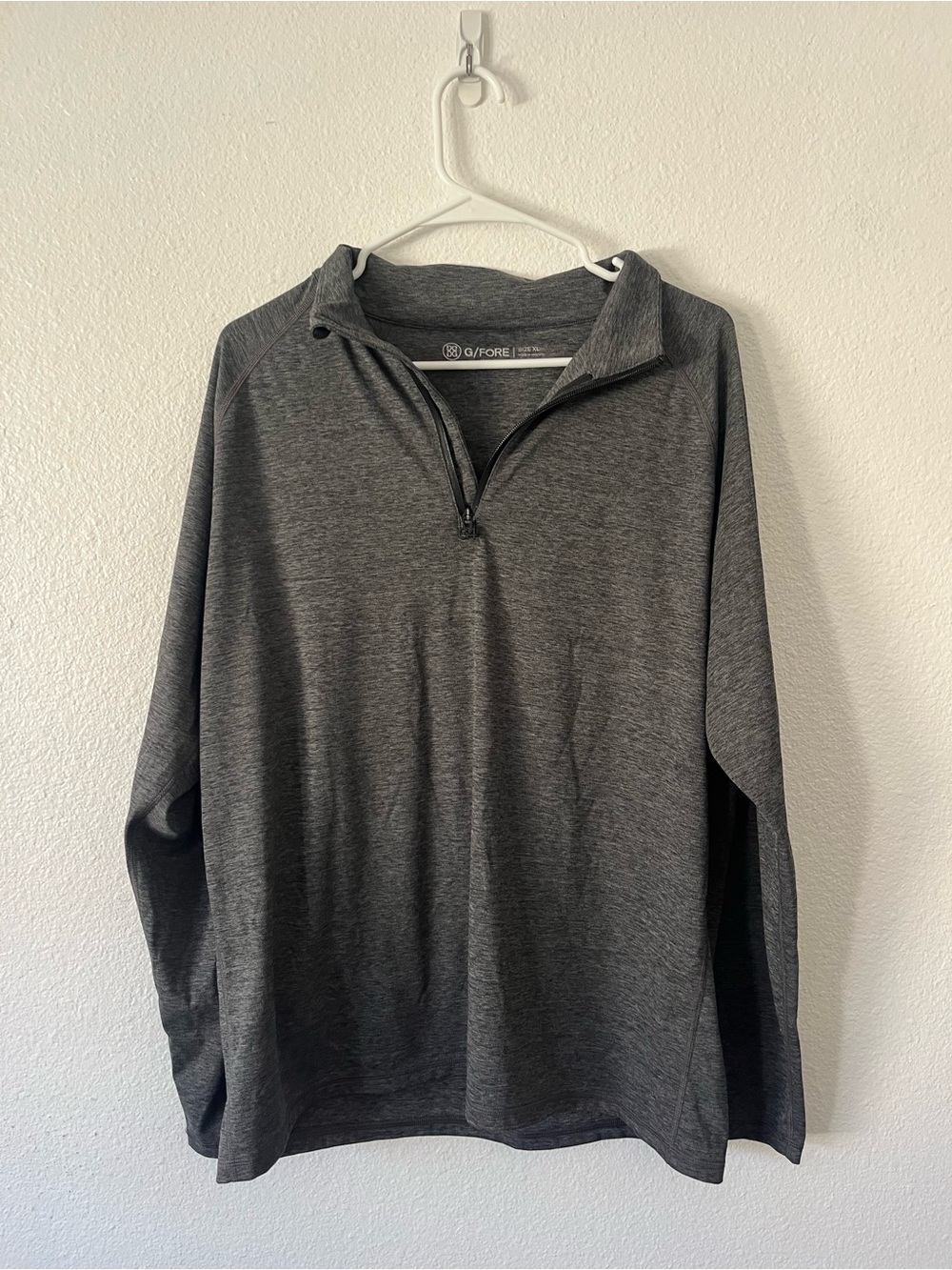 G/FORE Men's Heather Gray Luxe Staple Quarter-Zip Pullover Size XL